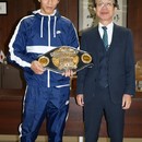 校長と記念撮影
