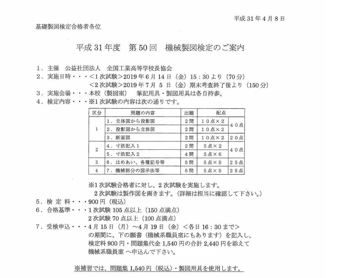 機械製図検定